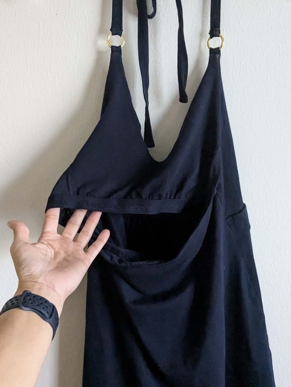 Victoria Secret Bra Tops Halter Dress Navy Blue Sz M - Picture 4 of 10